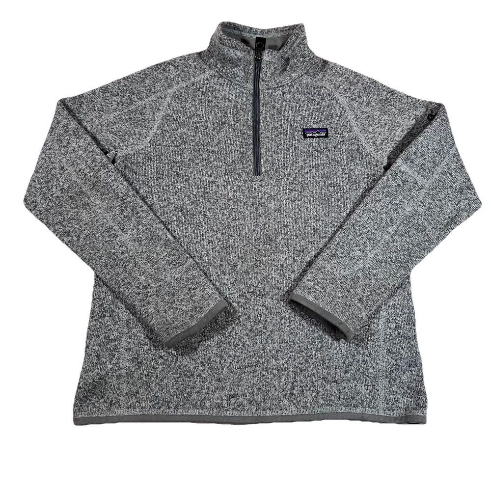 Patagonia Better Sweater Heather Grey 1/4 Zip Pullover Fleece Youth XL 14 - Picture 1 of 13